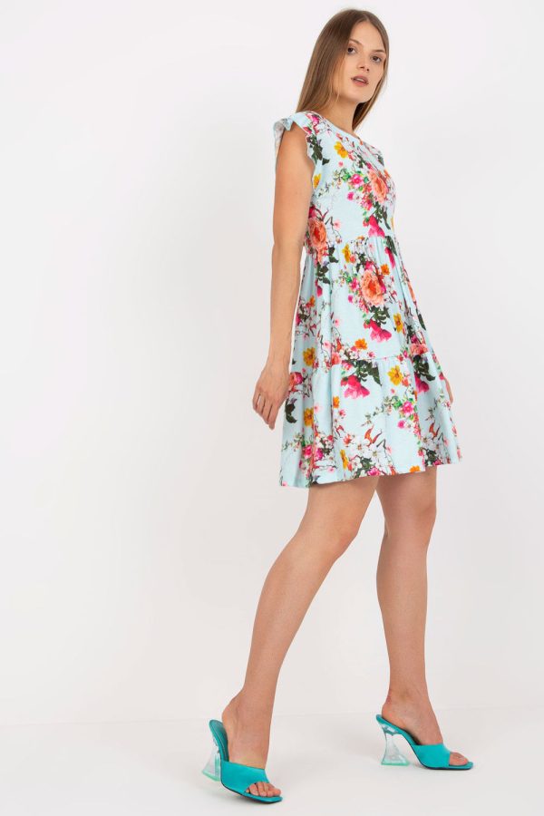 Blue Daydress in Day Dresses with Cotton and Spandex