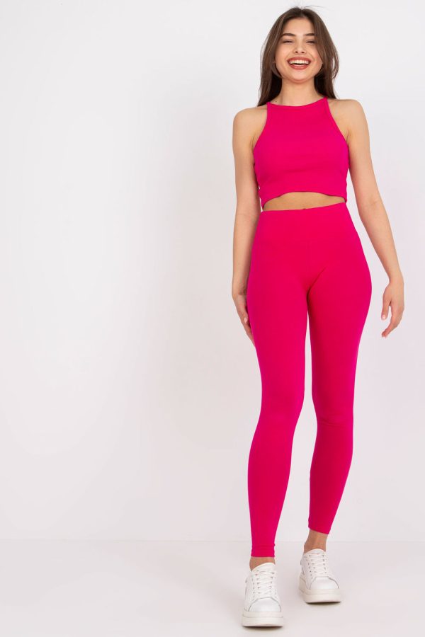 Pink Leggings in Leggings with Cotton and Spandex