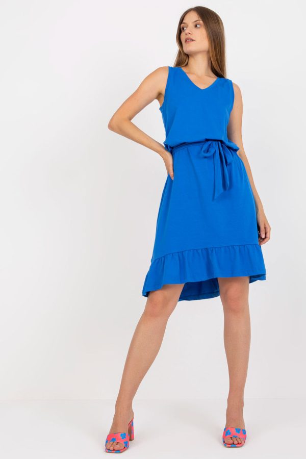 Blue Daydress in Day Dresses with Cotton and Spandex