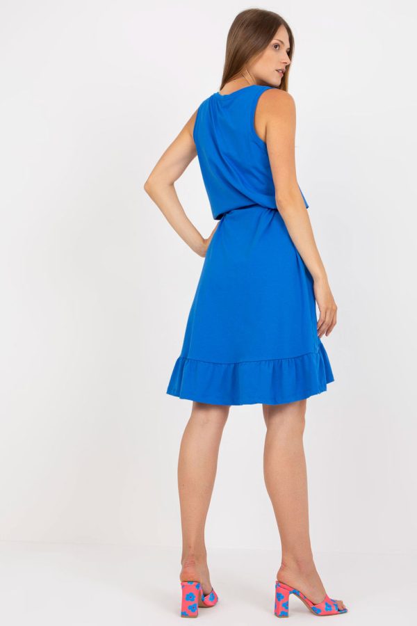 Blue Daydress in Day Dresses with Cotton and Spandex
