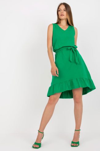 944335 Green Daydress in Day Dresses with Cotton and Spandex