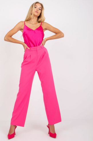 Pink Women Trousers in Pants, Trousers, Shorts with Spandex and Polyester