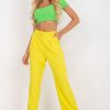 Yellow Women Trousers in Pants, Trousers, Shorts with Spandex and Polyester