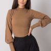 Brown Blouse in Women`s Blouses, Tunics with Cotton and Spandex