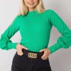 Green Blouse in Women`s Blouses, Tunics with Cotton and Spandex