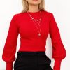 Red Blouse in Women`s Blouses, Tunics with Cotton and Spandex