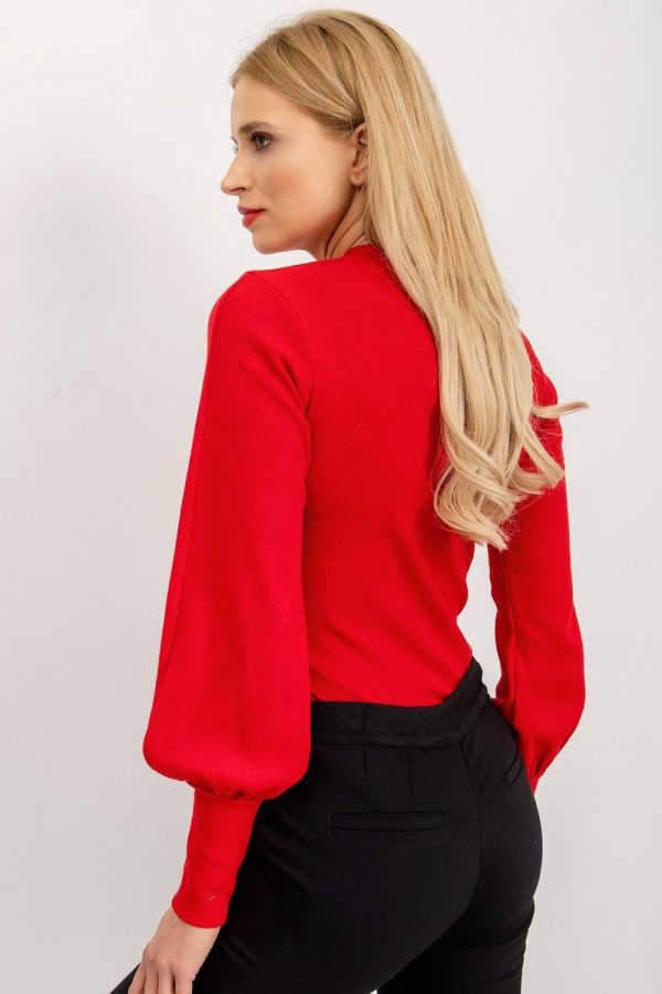 Red Blouse in Women`s Blouses, Tunics with Cotton and Spandex