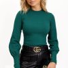 Green Blouse in Women`s Blouses, Tunics with Cotton and Spandex