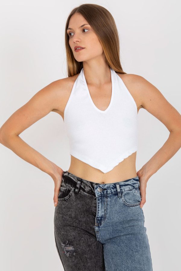 White Top in Undershirts / Tops with Cotton and Spandex