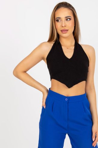 944414 Black Top in Undershirts / Tops with Cotton and Spandex