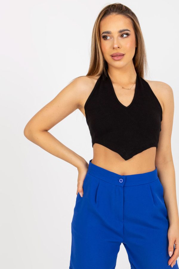 Black Top in Undershirts / Tops with Cotton and Spandex