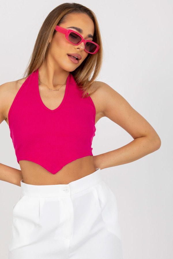 Pink Top in Undershirts / Tops with Cotton and Spandex