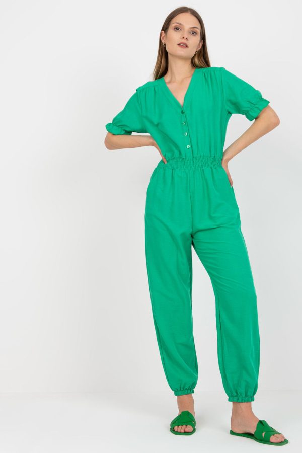 Green Suit in Playsuits For Women with Cotton and Spandex