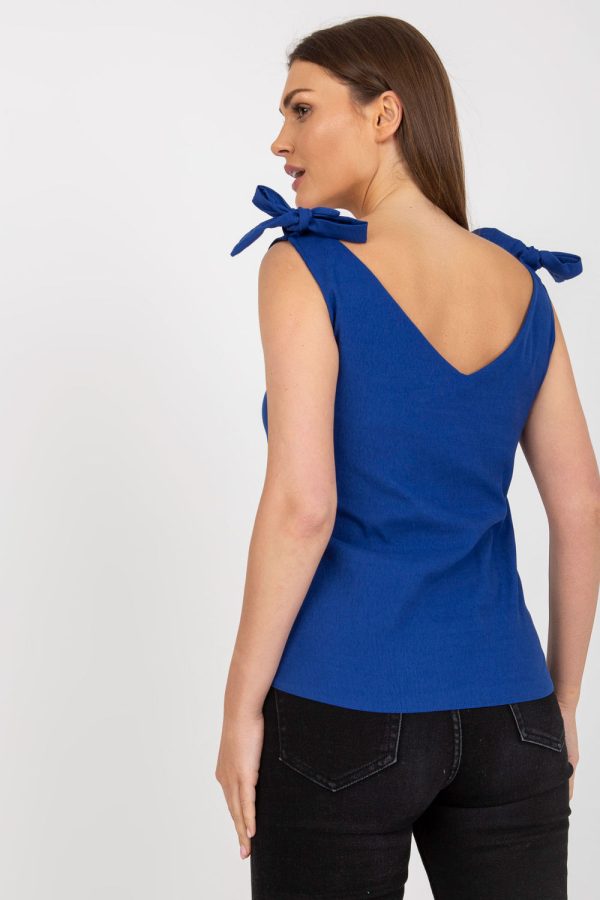 Blue Top in Undershirts / Tops with Polyester