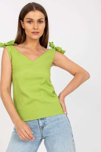 Green Top in Undershirts / Tops with Polyester