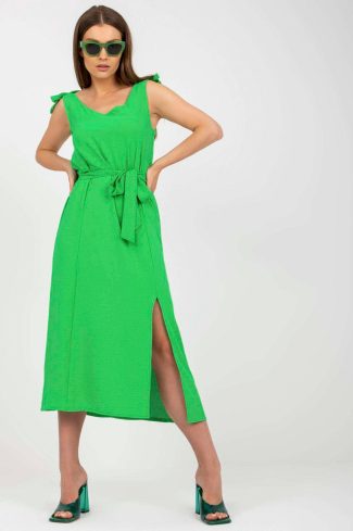 Green Daydress in Day Dresses with Spandex and Polyester