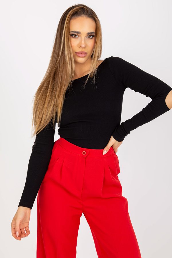 Black Blouse in Women`s Blouses, Tunics with Cotton and Spandex