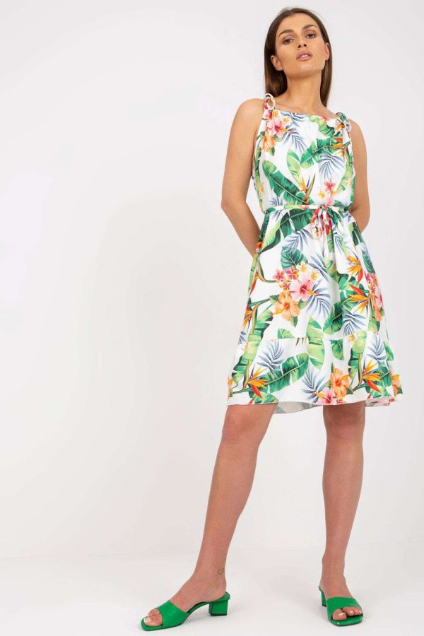 Green Daydress in Day Dresses with Spandex and Polyester