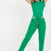 Green Tracksuit Trousers in Women`s Tracksuit Bottoms, Sports Pants with Cotton and Spandex