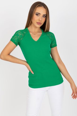 Green Blouse in Women`s Blouses, Tunics with Cotton and Spandex