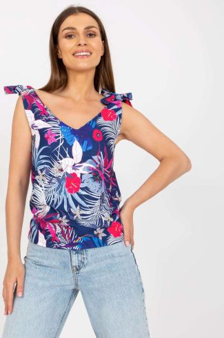 Navy Blue Top in Undershirts / Tops with Polyester