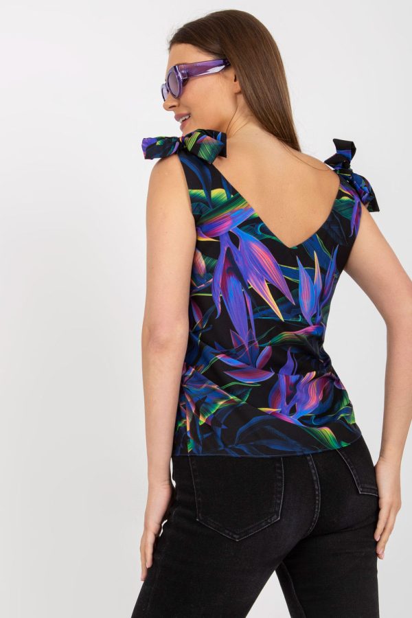 Black Top in Undershirts / Tops with Polyester
