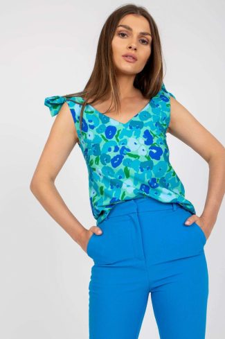 Blue Top in Undershirts / Tops with Polyester
