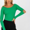 Green Blouse in Women`s Blouses, Tunics with Cotton and Spandex