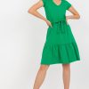 944835 Green Daydress in Day Dresses with Cotton and Spandex