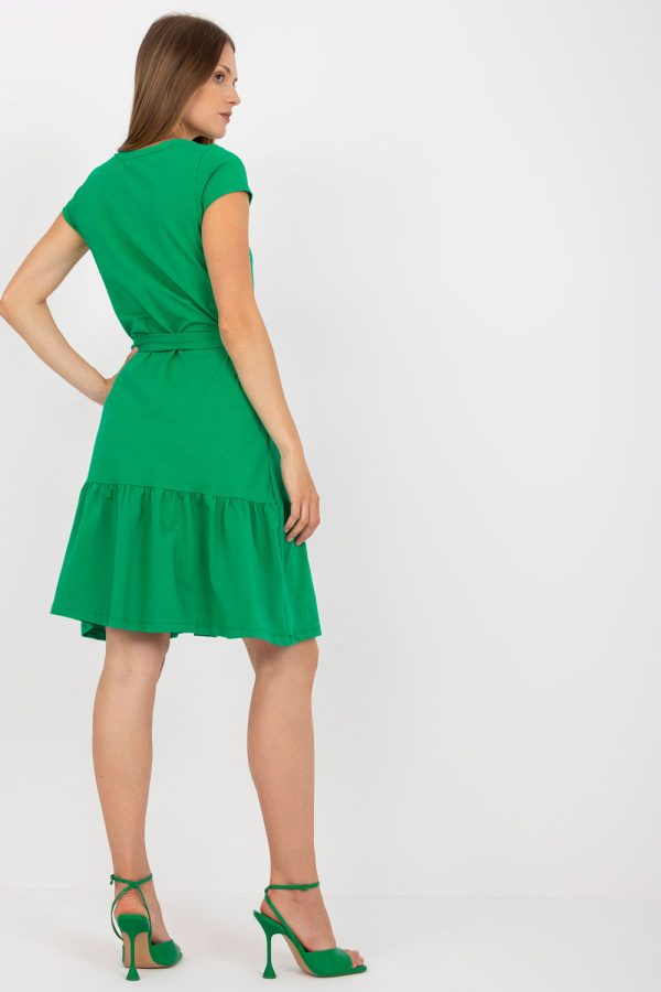 Green Daydress in Day Dresses with Cotton and Spandex