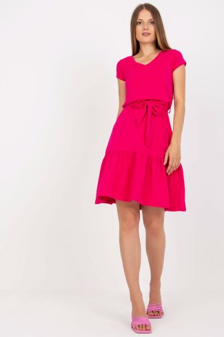 Pink Daydress in Day Dresses with Cotton and Spandex