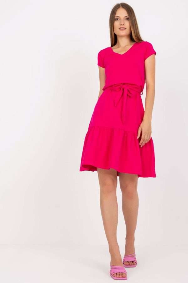 Pink Daydress in Day Dresses with Cotton and Spandex