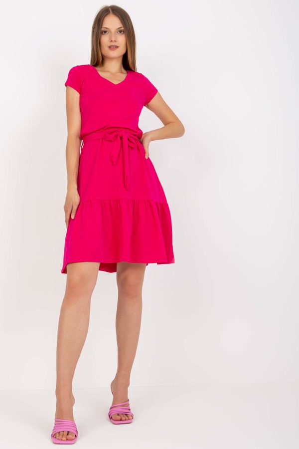 Pink Daydress in Day Dresses with Cotton and Spandex