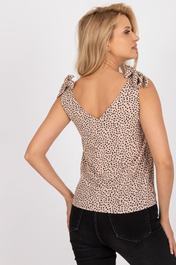 Beige Top in Undershirts / Tops with Spandex and Polyester