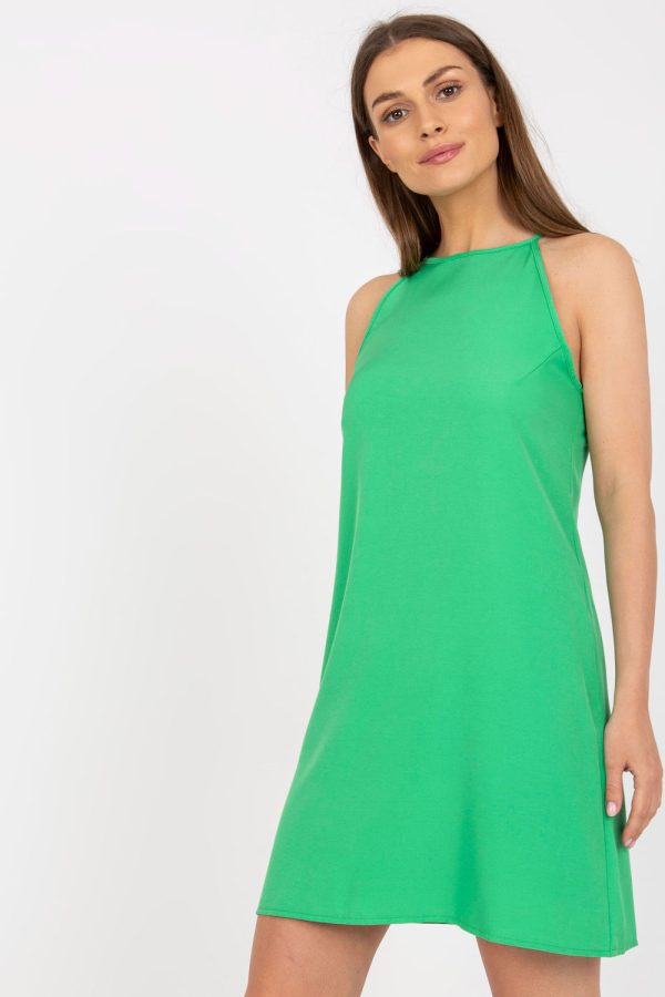 Green Daydress in Day Dresses with Spandex and Polyester