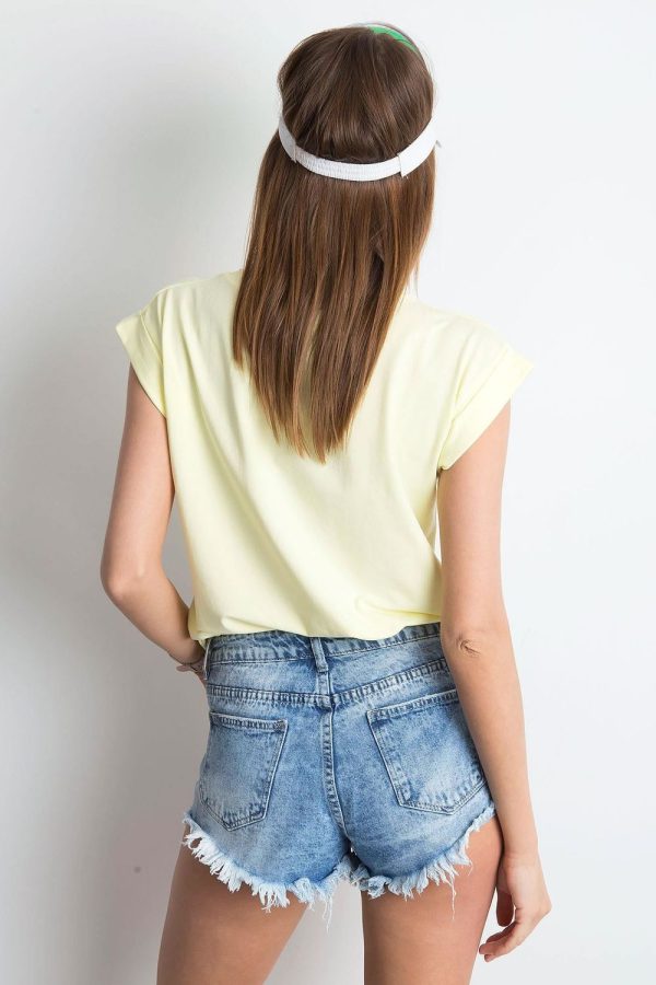 Yellow T-shirt in Women`s Tops, T-shirts, Singlets with Cotton and Spandex