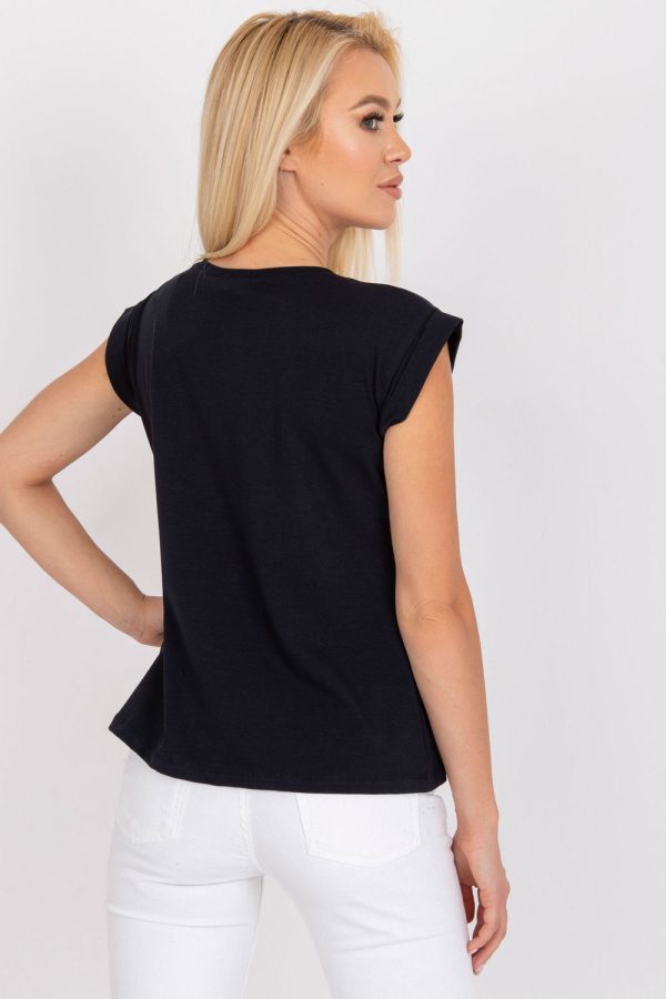 Navy Blue T-shirt in Women`s Tops, T-shirts, Singlets with Cotton and Spandex