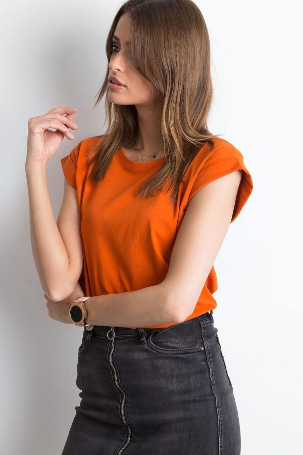 Orange T-shirt in Women`s Tops, T-shirts, Singlets with Cotton and Spandex