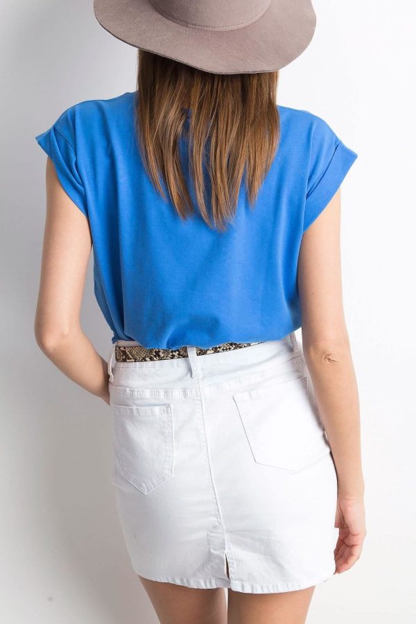 Blue T-shirt in Women`s Tops, T-shirts, Singlets with Cotton and Spandex