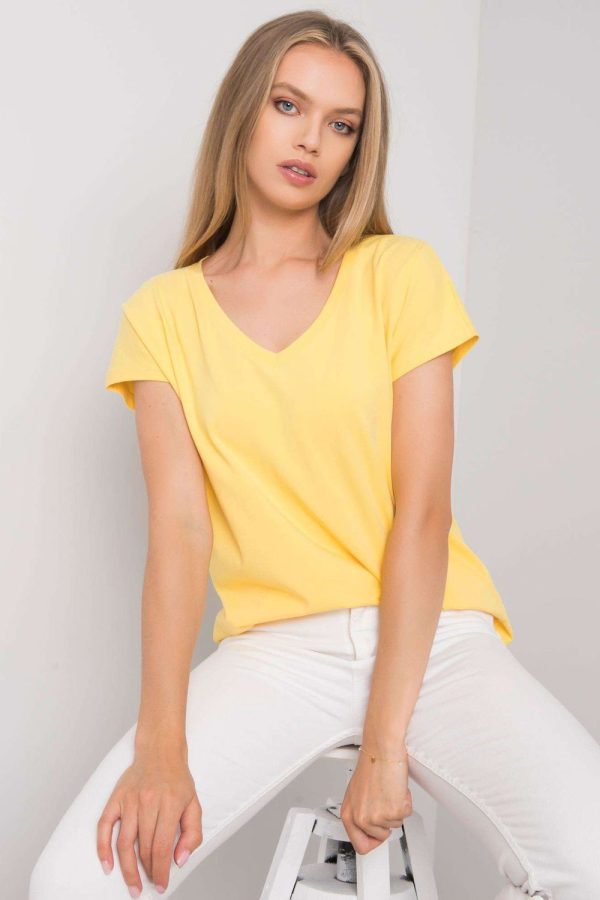 Yellow T-shirt in Women`s Tops, T-shirts, Singlets with Cotton and Spandex