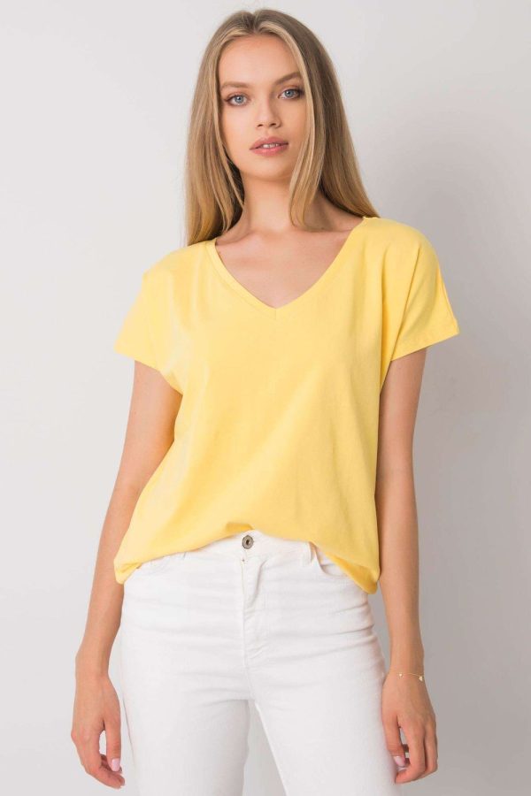 Yellow T-shirt in Women`s Tops, T-shirts, Singlets with Cotton and Spandex