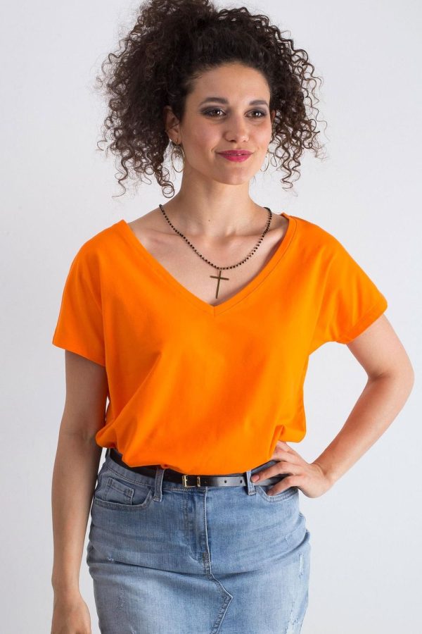 Orange T-shirt in Women`s Tops, T-shirts, Singlets with Cotton and Spandex