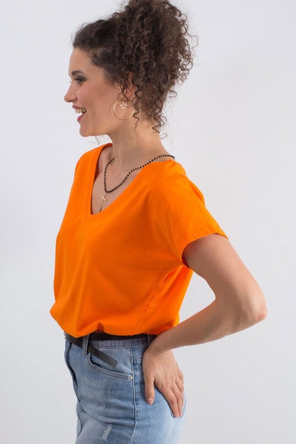 Orange T-shirt in Women`s Tops, T-shirts, Singlets with Cotton and Spandex