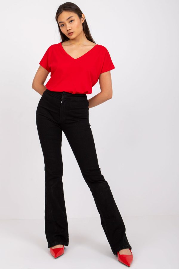 Red T-shirt in Women`s Tops, T-shirts, Singlets with Cotton and Spandex