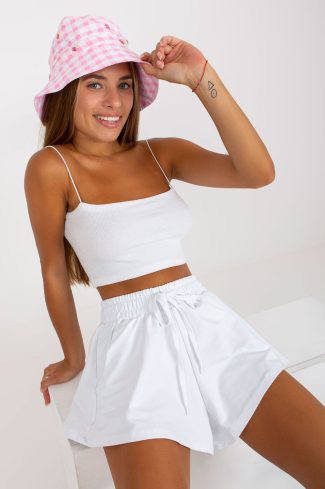White Shorts in Shorts For Women, Crop Pants with Cotton and Spandex
