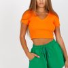 Green Shorts in Shorts For Women, Crop Pants with Cotton and Spandex