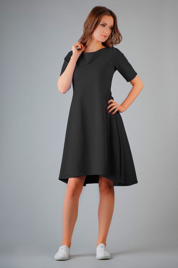 Black Daydress in Day Dresses with Cotton, Spandex and Polyester