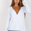 White Blouse in Women`s Blouses, Tunics with Cotton and Spandex
