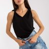 945881 Black Top in Undershirts / Tops with Cotton and Spandex