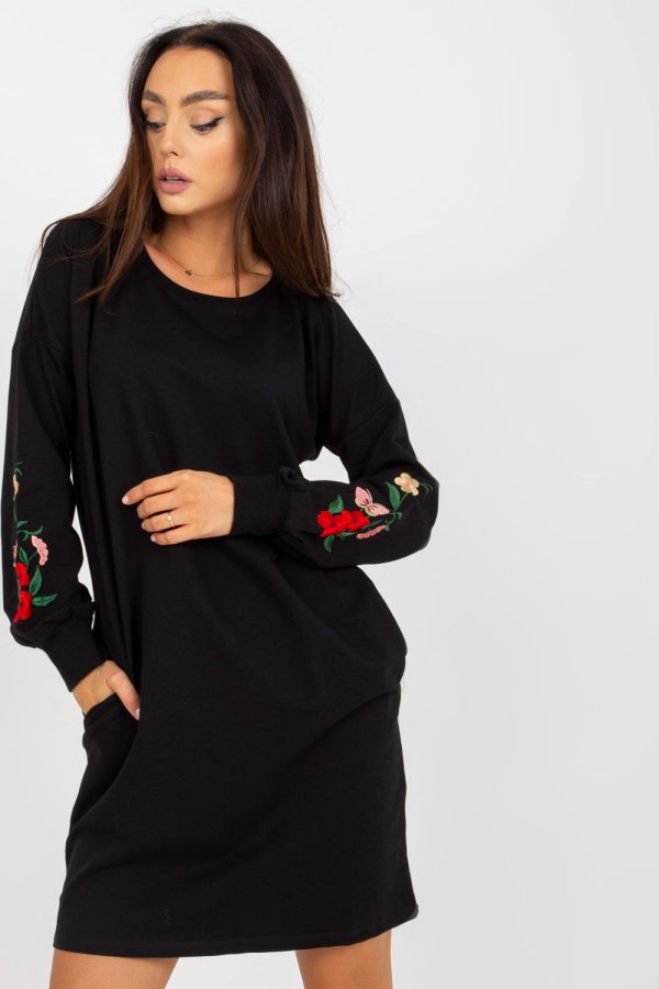 Black Daydress in Day Dresses with Cotton and Spandex